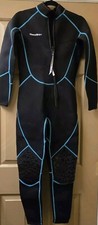 New Seaskin Women's Size Medium Full Body Wetsuit New Black With Blue Stitch