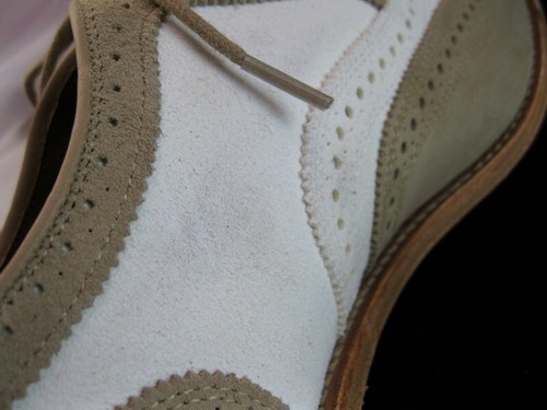 NEW Allen Edmonds "BROADSTREET" Wingtip Spectator Oxfords 14 EEE Tan/White(369N) - Picture 11 of 13