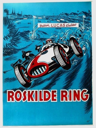 Original vintage poster GP DENMARK ROSKILDE RACE CAR 1956 - 第 1/1 張圖片