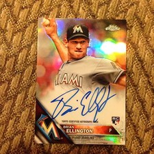 BRIAN ELLINGTON #RA-BE MARLINS RC AUTO 370/499 MADE 2016 Topps Chrome REFRACTOR