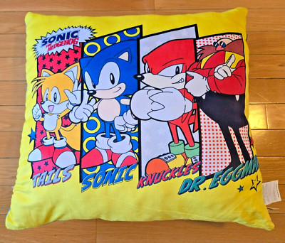 SEGA Sonic The Hedgehog Group 22'' Pillow Official Large Tails Knuckles Eggman