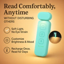 Rechargeable LED Book Light for Reading in Bed, Clip On Lamp, 3 Modes, Dimmable