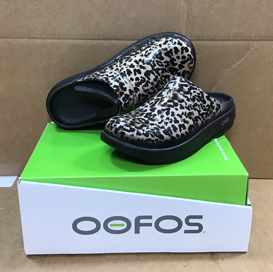 ★OOFOS★ OOCLOOG LUXE LEOPARD Clog Luxe Leopard 5002545802 Oofos Women's Oocloog Comfort Limited Edition Leopard Print