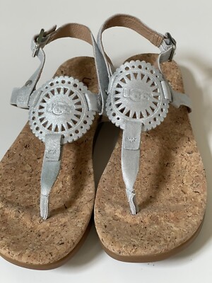 UGG Women's Ayden II T-Strap Thong Sandals US Silver