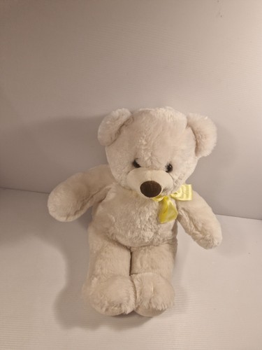 Build-A-Bear Workshop Cream Teddy Plush White with Yellow Ribbon Soft Toy 38cm - Foto 5 di 8