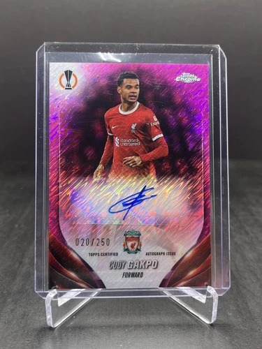 2023-24 Topps Chrome UEFA Cody Gakpo Autograph Auto Pink Shimmer 020/250 #CA-CG