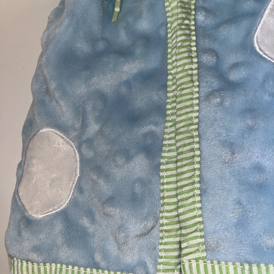 MUD PIE BLUE DOG Parche Ocular MANTA SEERSUCKER MINKY RAYAS VERDE AMOR Cachorro Foto 4 de 4