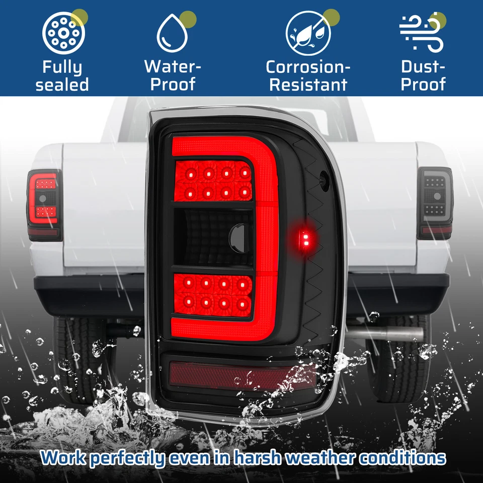 适用于福特 Ranger 2001 - 2011 黑色外壳烟雾镜头尾灯 LED C 灯条 — 第 4/4 张图片