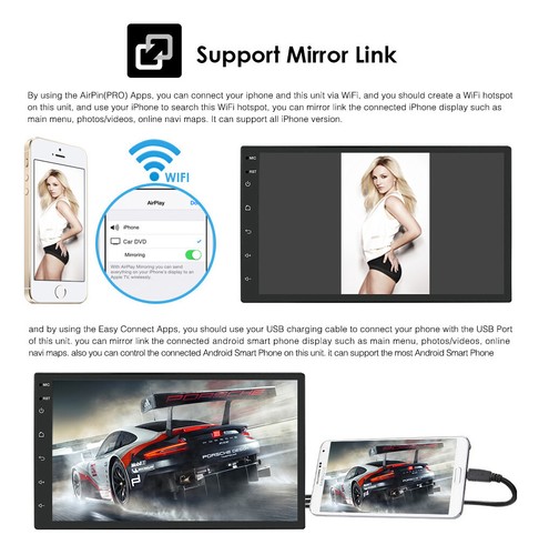 7" Android 10 Double 2 Din Car Stereo 4Core 2+32G Radio GPS Wifi 4G OBD2 Carplay - Picture 8 of 21