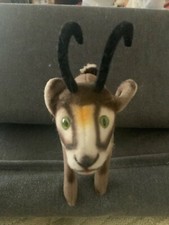 Vintage STEIFF GOAT "GEMSE" Ear Button 5" Cotton Velvet Mohair Germany