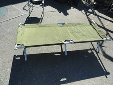 MILITARY CAMPING COT HEAVY DUTY FRAME SLEEPING BED OD GREEN FOLDING USED
