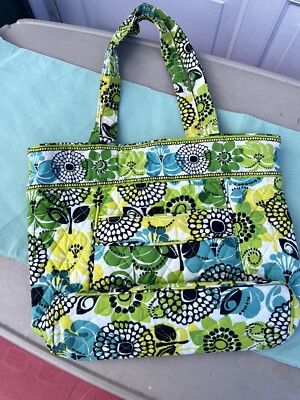 Vera Bradley Three O Tote Lime s Up .EUC
