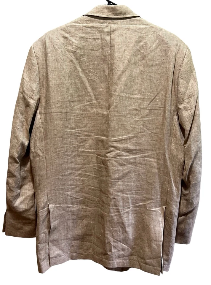 Abrigo blazer deportivo Orvis Signature 42T beige/tostado 100% lino espiga 2 btn Foto 2 de 4