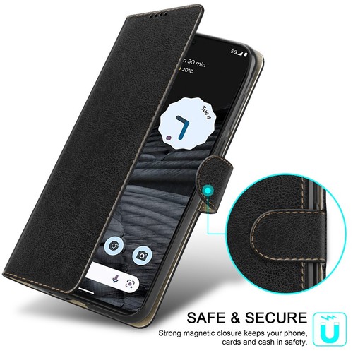 Pour Google Pixel 9A Pro XL 8A 7A étui portefeuille en cuir fin support à rabat housse de téléphone - Photo 9 sur 102