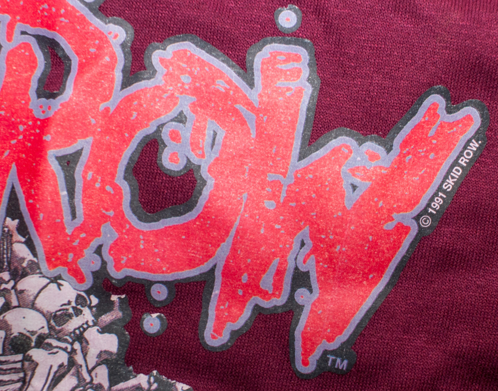 FILA T shirt vintage anni '90 Skid Row punto singolo band concerto metal nuova schiava da grind M L