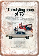 Vintage 1973 American Motors AMC Hornet Auto Ad Reproduction Metal Sign A11514