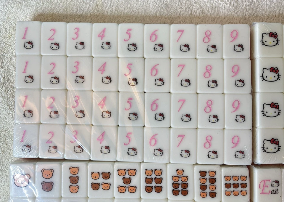 Raro Hello Kitty Funbox Mahjong Juego Azulejos NUEVO Sin Usar Sanrio 2006 Completo ¡GUAU! Foto 3 de 4