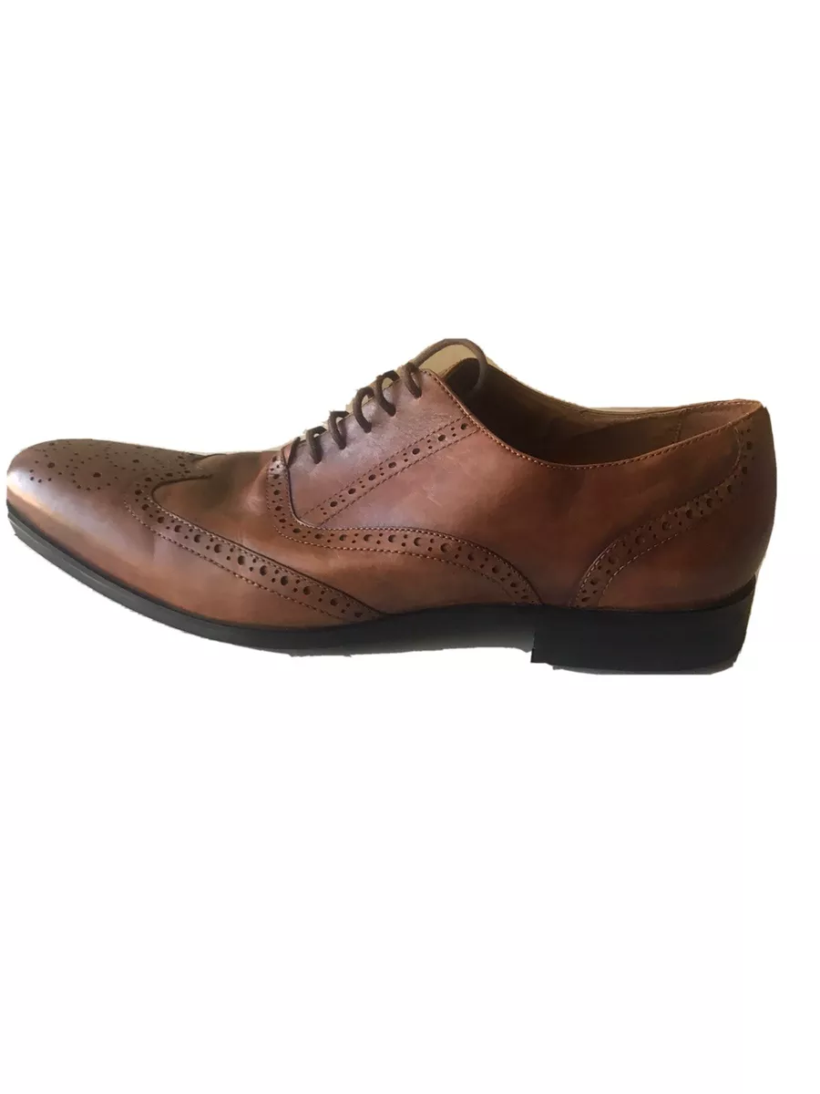 Express Mens Leather Lace Up Brown Dress Shoe Size 9 Rn 55285 Id 6404
