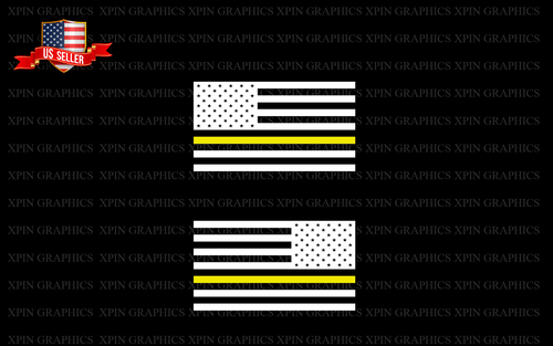 American Flags Tactical Military Flag 2 USA Vinyl Decal Sticker Thin Yellow line - Bild 1 von 2