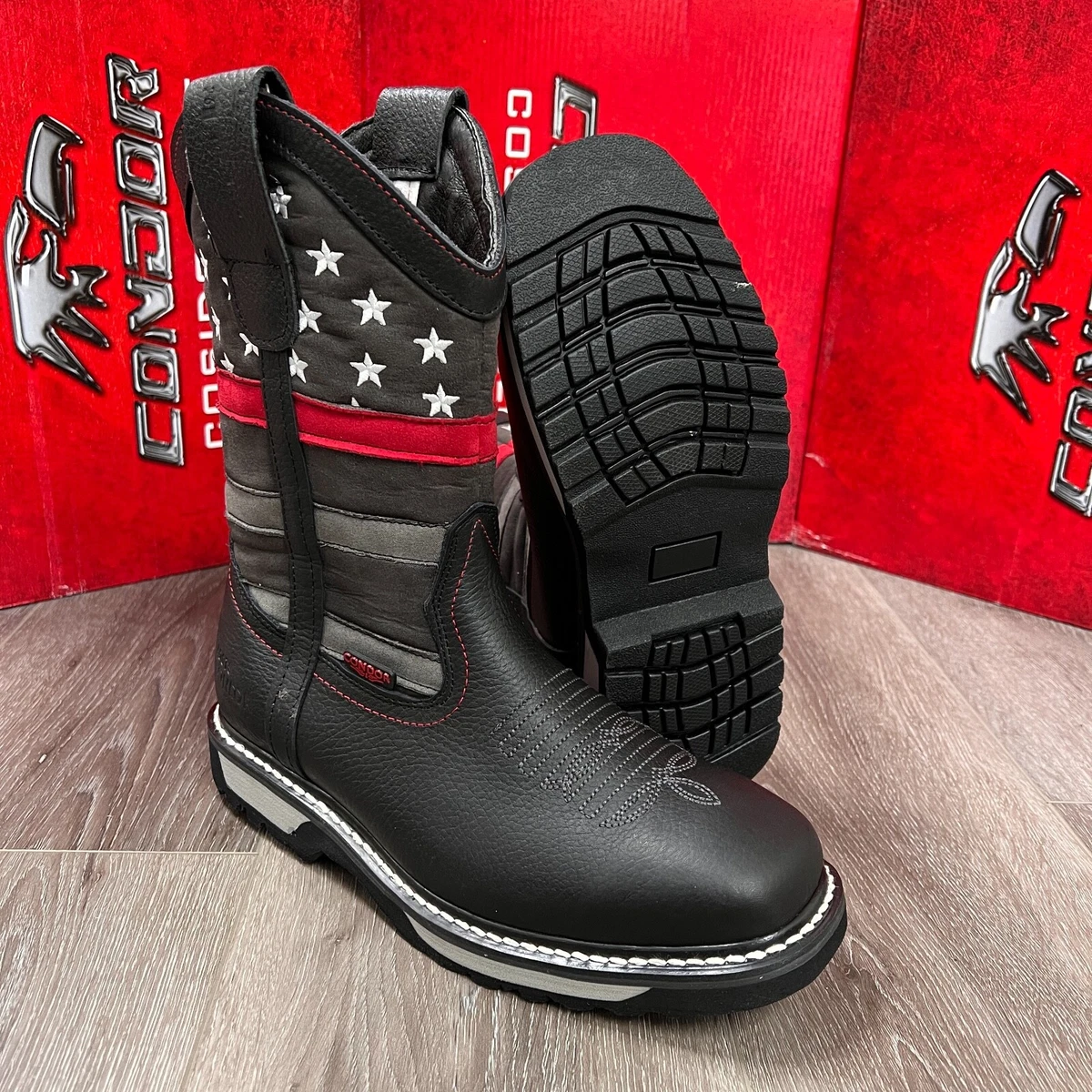 Work boots with american flag tag deals
