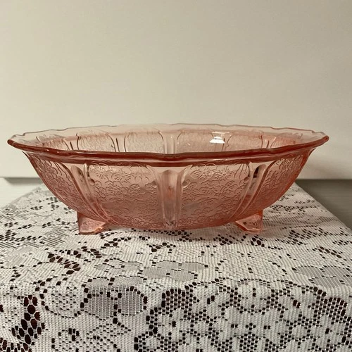 Vintage Jeanette Glass Cherry Blossom 9 Inch Bowl