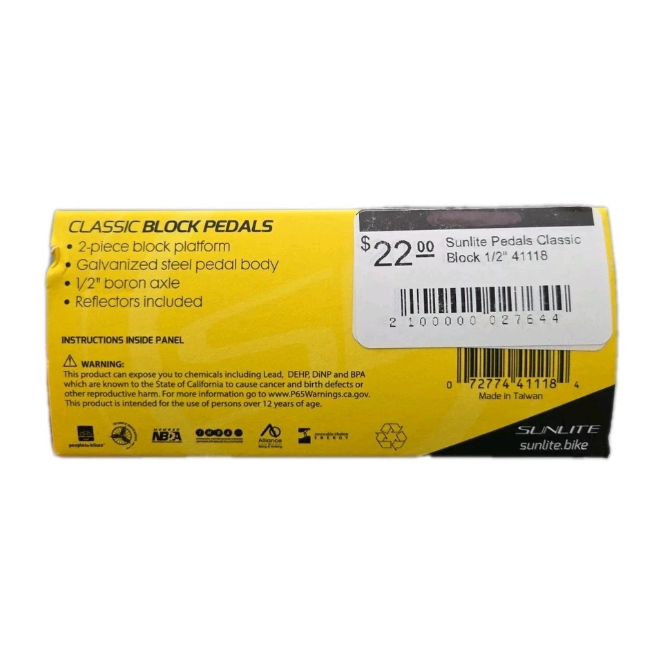 Pedales Sunlite Classic Block 1/2" 41118 Foto 2 de 2