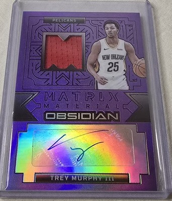 2023-24 Obsidian Trey Murphy III Matrix Material Jersey Purple Flood Auto #/49
