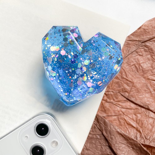 Mobile Phone Finger Holder Telescopic 3D Love Heart Folding Phone Grip Tok Stand - Photo 11 sur 28