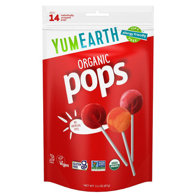 Yumearth Organic Pops Variety Pack 14 Fruit Flavored Favorites No Artificial Dye