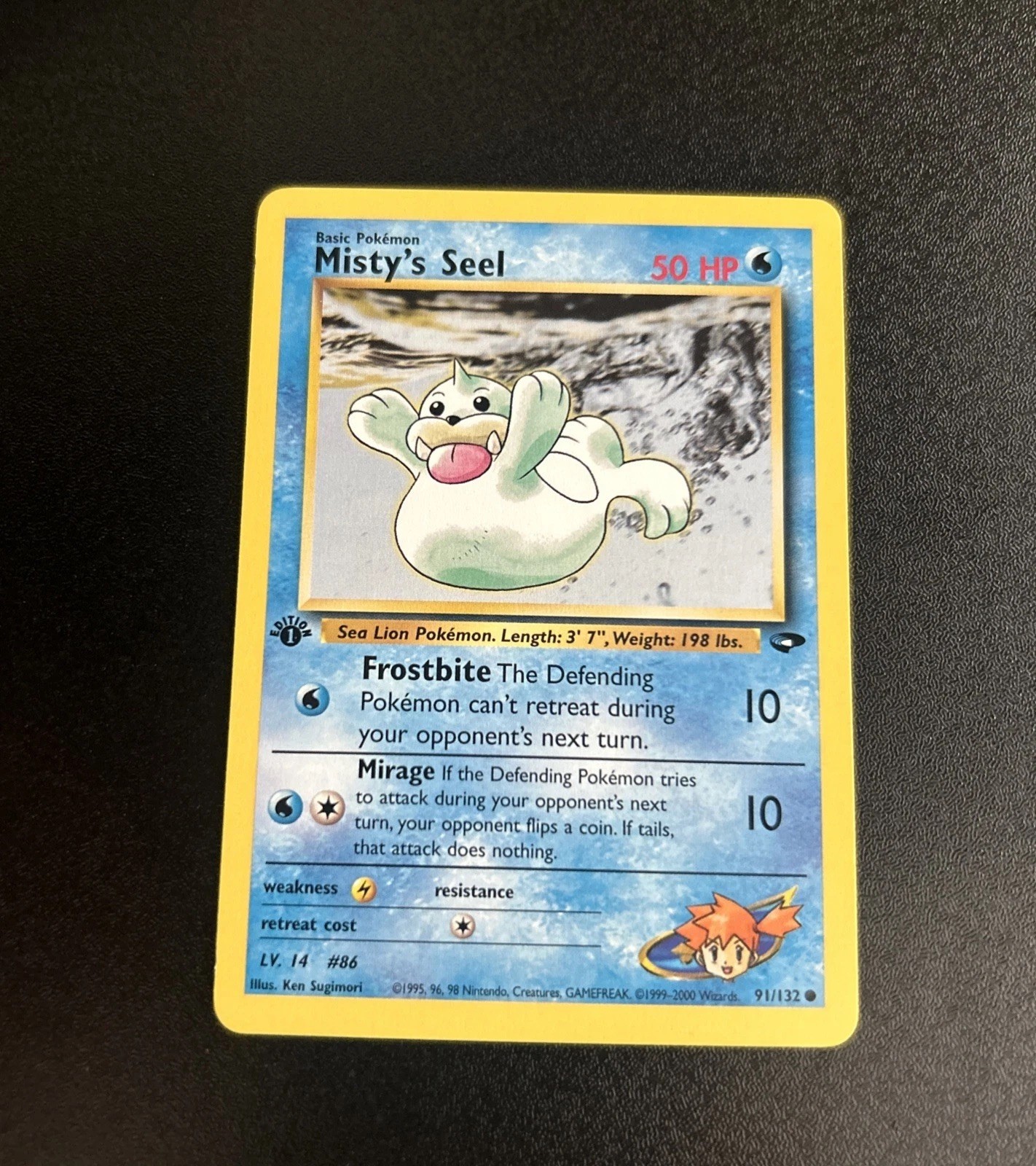 Pokémon Misty's Seel 91/132 1st Edition Gym Challenge Variant 2000 Mint