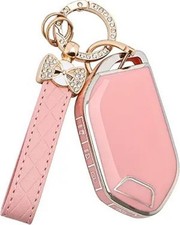 Key Fob Cover - 5 Button Soft TPU Protection Car Key Case for 2023 Color: Pink