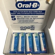 Oral B Cross Action Replacement Brush Heads 5 Count White Sensitive Combo Pack