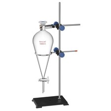 stonylab Borosilicate Glass Separatory Funnel with Lab Stand Set, 1000 ml Cap...