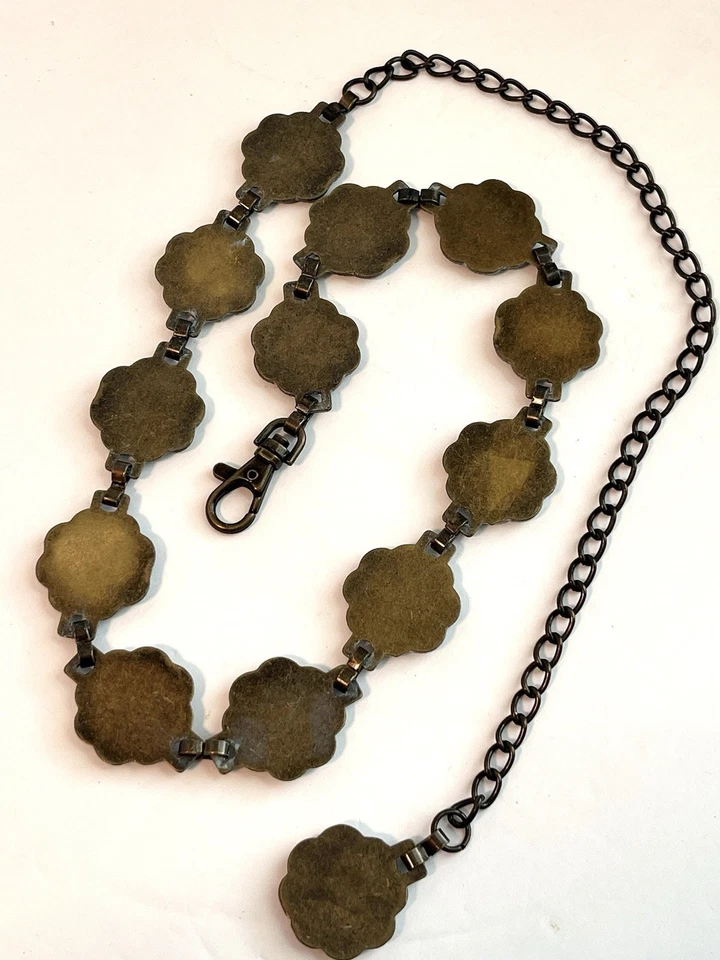 Cinturón para mujer Southwest medallón desierto elegante cinturón de metal ajustable 24” a 36” Foto 3 de 4