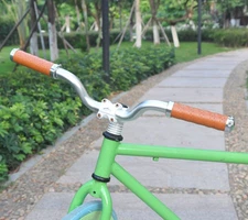 Bike Grips Leather Handlebar Grips Fit 22.2mm Handlebar Grips Double Lock-on ...