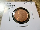 1934-D LINCOLN WHEAT CENT" REVERSE SPOT" GEM BU RED FROM ORIGINAL ROLL   TTO