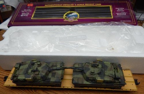 MTH 20-998580 TXX 60' COCHE PLANO CON 2 TANQUES M1A ABRAMS USADO EN CAJA O CALIBRE LQQK | Zustand: Used
