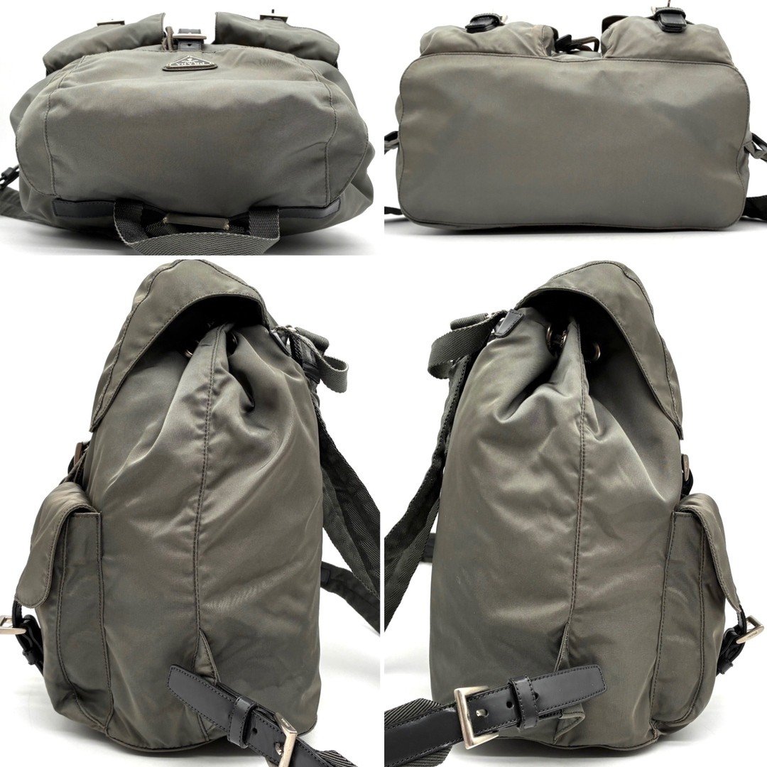 Mark Cross PRADA Backpack Triangular Logo White T… - image 4