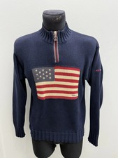 Polo Sport Ralph Lauren American Flag Knit Quarter Zip Sweater Size L