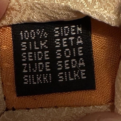 Gravata masculina TANGO 100% seda estampa de palmeira azul bronzeado amarelo 4” - Imagem 4 de 4