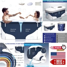 53" Extra Large Portable Soaking Tub with Lid for Family SPA Experience