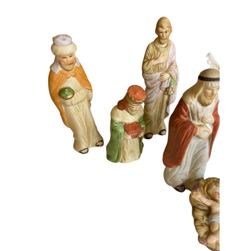 Vintage 10 Piece Ceramic Nativity Set Wise Men Sheep Jesus - Picture 6 of 11