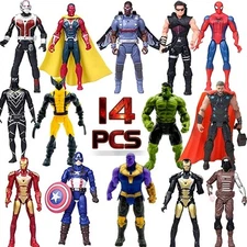 14 pcs Big Set Superhero Action Figures Collectibles 6.5-inches Tall Cake Topper