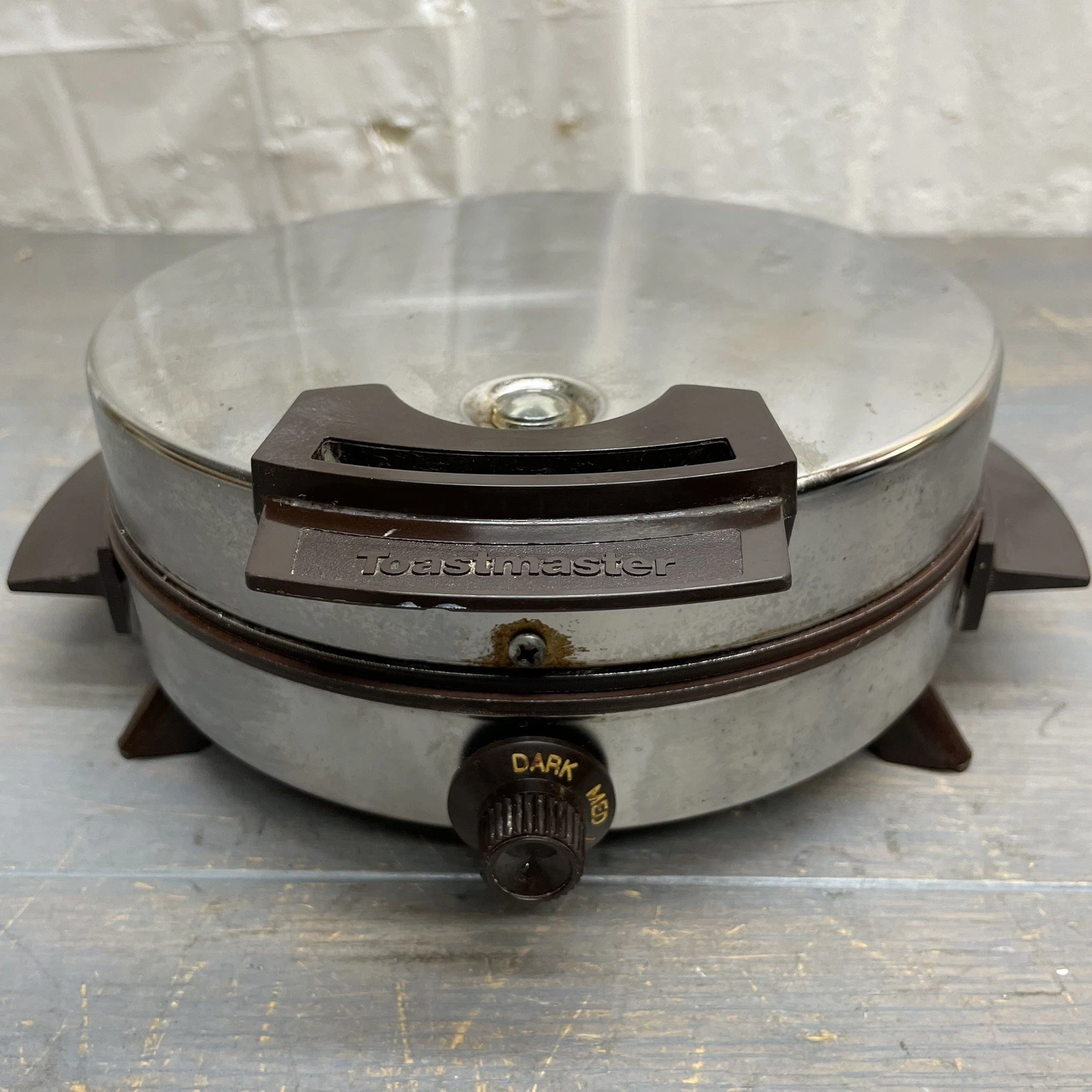 Vintage Toastmaster Chrome Waffle Maker Baker Model 442A 650 Watts Tested Works