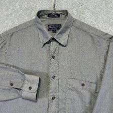 VINTAGE Burberrys of London Shirt Mens Medium GrayCotton Button Down USA 90s