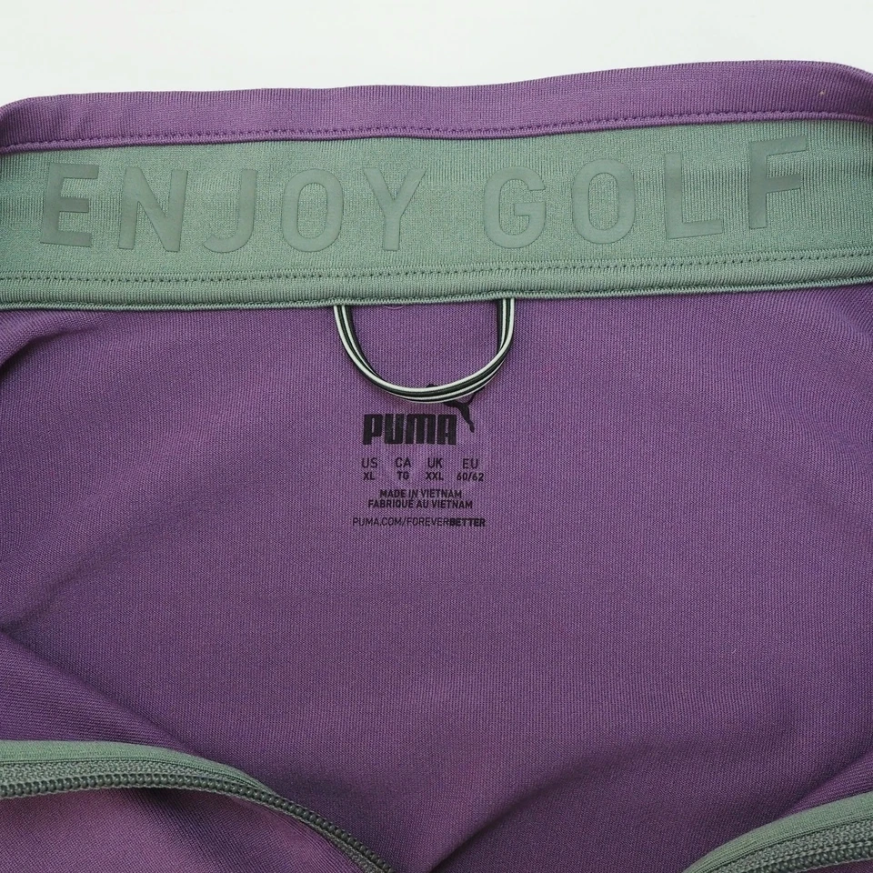 Camisa pulóver de golf Puma para hombre talla XL púrpura 1/4 cremallera mezcla ligera de rendimiento Foto 4 de 4