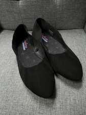 Skechers Cleo Ballet Flats Women  s 8 BLACK Stretch Knit Slip On Comfort Shoes