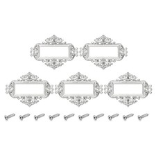 5 Pcs 2.2 x 1.7 Inch Metal Label Holder White Nickel