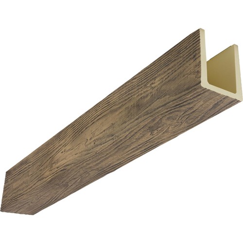Heritage Timber MENA Faux Wood Beam, 3-Sided (U-Beam), 3 1/2"W x 3 1/2"H x 72...