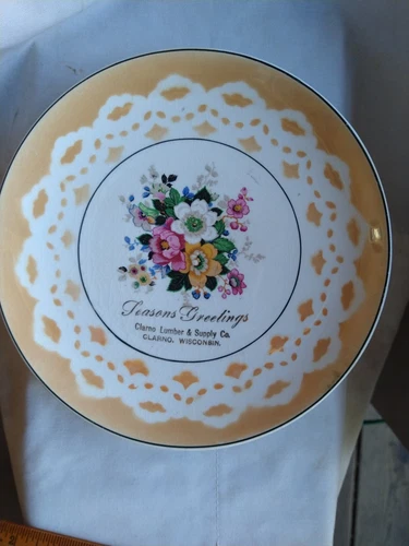 Clarno lumber and supply clarno, Wisconsin Floral Plate Vintage Complementary
